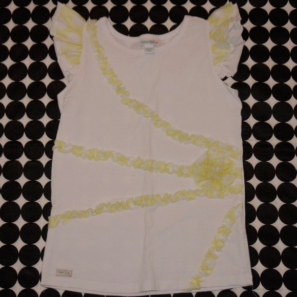 SOLD/////////////Naartjie Flutter Tank White Yellow Tulle Size 10 - Picture 1 of 2